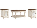 Realyn White Coffee Table and 2 End Tables (Online Special Price) - Ornate Home