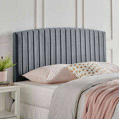 Rebecca Charcoal Performance Velvet Twin Headboard - Ornate Home