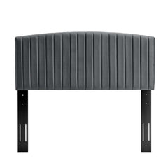 Rebecca Charcoal Performance Velvet Twin Headboard - Ornate Home