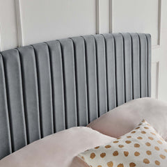 Rebecca Charcoal Performance Velvet Twin Headboard - Ornate Home
