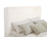 Rebecca Cream Faux Fur Upholstered California King Bed - Ornate Home