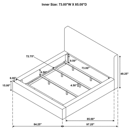 Rebecca Cream Faux Fur Upholstered California King Bed - Ornate Home