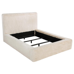Rebecca Cream Faux Fur Upholstered Eastern King Bed - Ornate Home