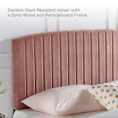Rebecca Dusty Rose Performance Velvet Full / Queen Headboard - Ornate Home