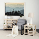 Rebecca White Crackled Ceramic Base Wood Accent Table Lamp