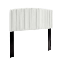 Rebecca White Performance Velvet Full / Queen Headboard - Ornate Home