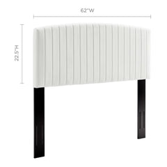 Rebecca White Performance Velvet Full / Queen Headboard - Ornate Home