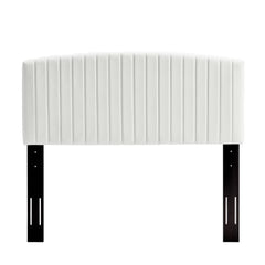 Rebecca White Performance Velvet Full / Queen Headboard - Ornate Home