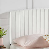 Rebecca White Performance Velvet Full / Queen Headboard - Ornate Home