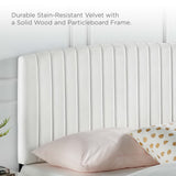 Rebecca White Performance Velvet Full / Queen Headboard - Ornate Home