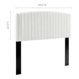 Rebecca White Performance Velvet Twin Headboard - Ornate Home