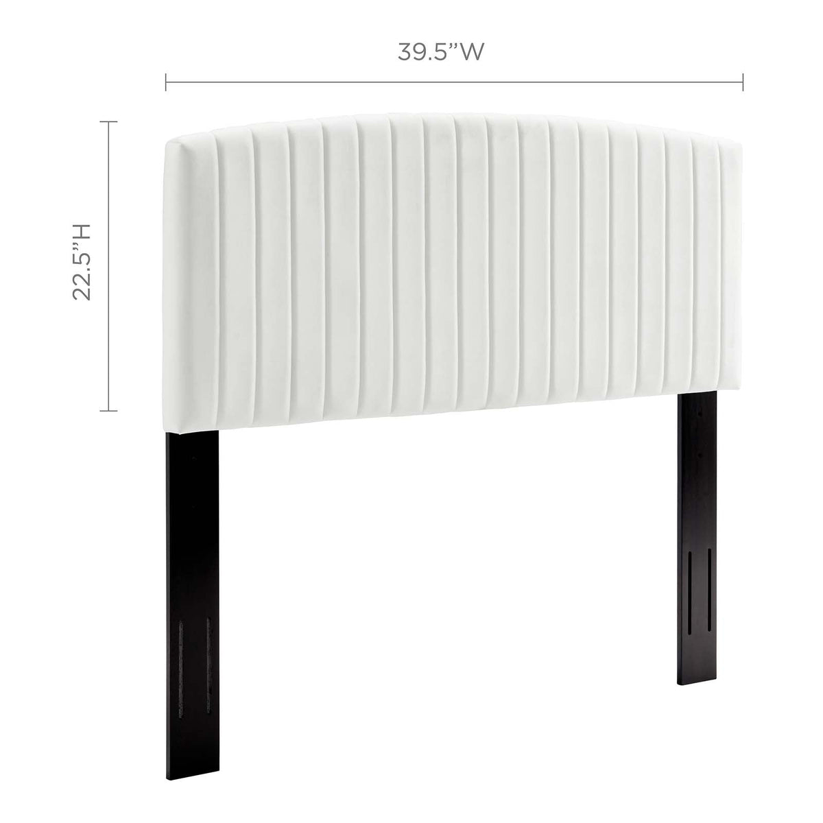 Rebecca White Performance Velvet Twin Headboard - Ornate Home