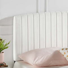 Rebecca White Performance Velvet Twin Headboard - Ornate Home
