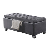 Rebekah Gray Velvet Storage Bench - Ornate Home