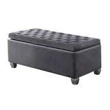 Rebekah Gray Velvet Storage Bench - Ornate Home