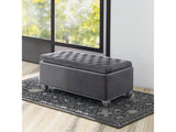 Rebekah Gray Velvet Storage Bench - Ornate Home