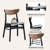 Rebi Gray Linen & Walnut & Black Side Chair (Set of 2) - Ornate Home