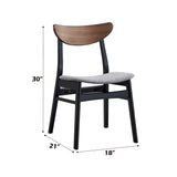 Rebi Gray Linen & Walnut & Black Side Chair (Set of 2) - Ornate Home