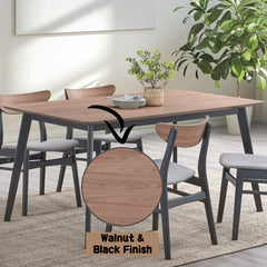 Rebi Walnut & Black Dining Table - Ornate Home