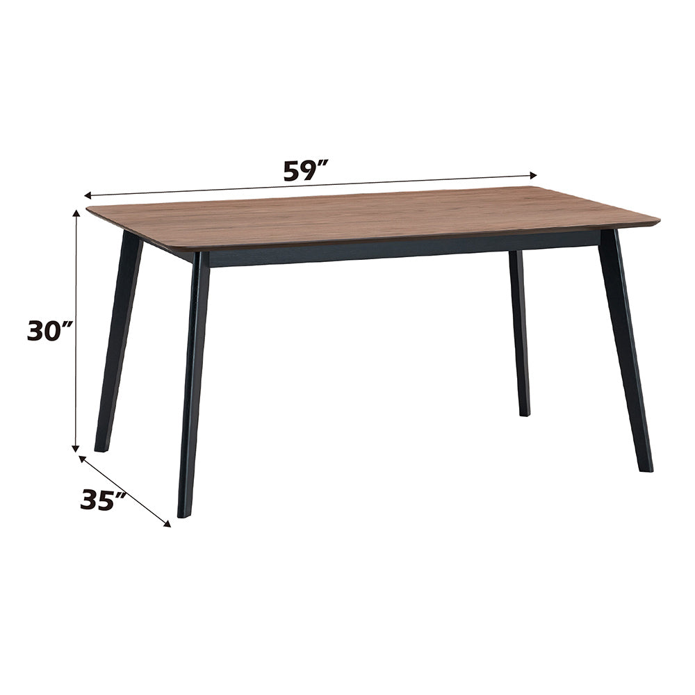 Rebi Walnut & Black Dining Table - Ornate Home