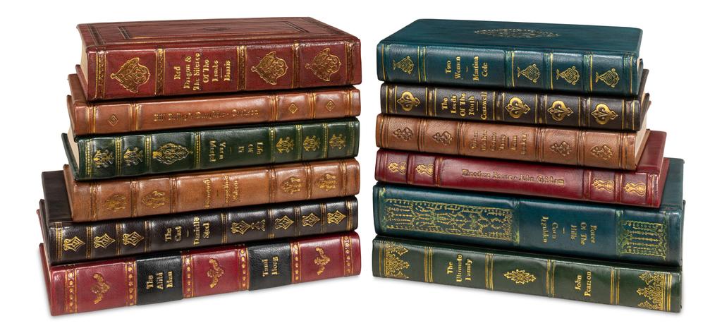 Rebound Brown Leather Books Assorted (Set of 12) - Ornate Home