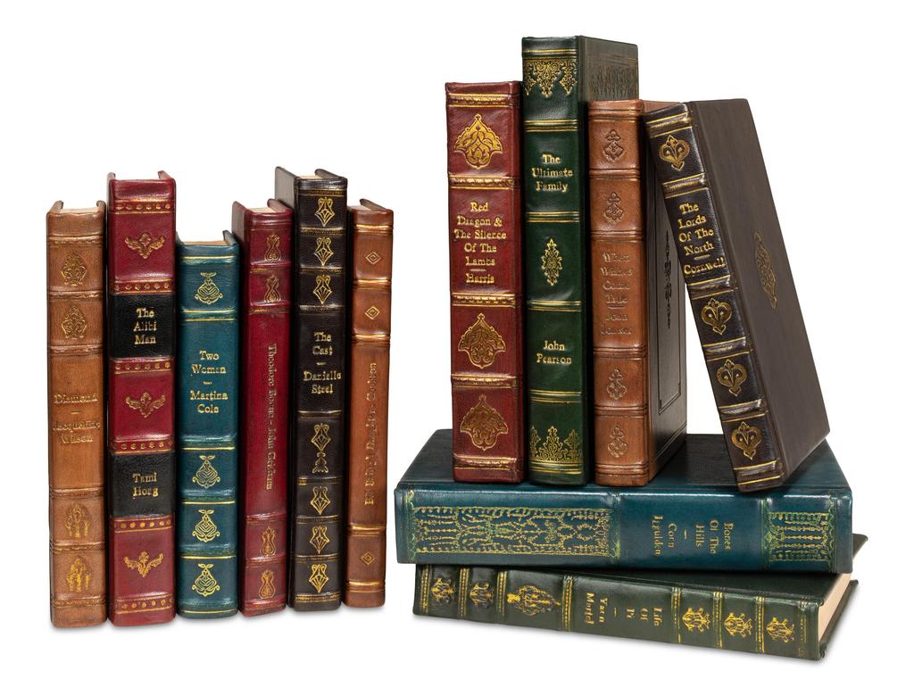 Rebound Brown Leather Books Assorted (Set of 12) - Ornate Home