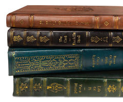 Rebound Brown Leather Books Assorted (Set of 12) - Ornate Home