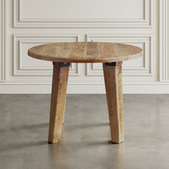 Reclamation Dark Brown/Brown Round Dining Table w/ 4 Owen Chairs - Ornate Home