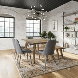 Reclamation Grey/Brown Dining Table w/ 4 Maddox Chairs, Bench - Ornate Home