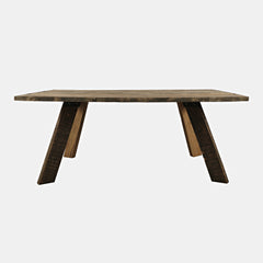 Reclamation Light Brown/Brown Dining Table w/ 6 Maddox Chairs - Ornate Home