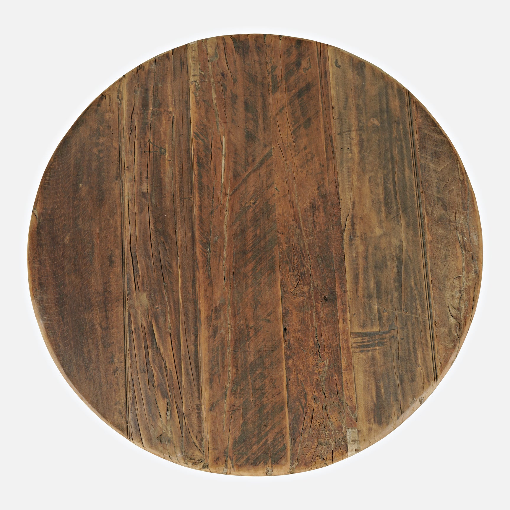 Reclamation Rustic Brown Large Round Cocktail Table - Ornate Home