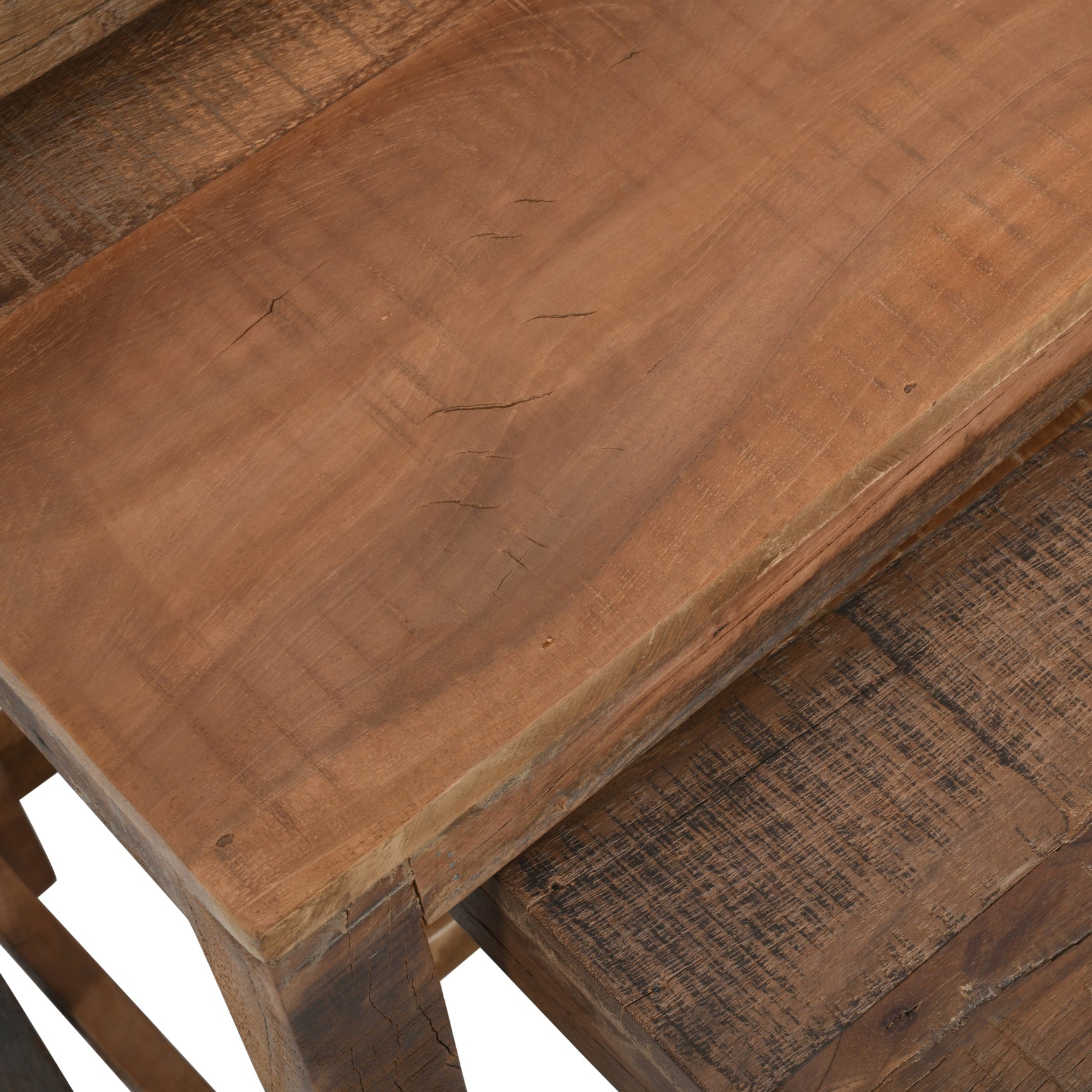 Reclamation Rustic Brown Nesting Tables (Set of 3) - Ornate Home