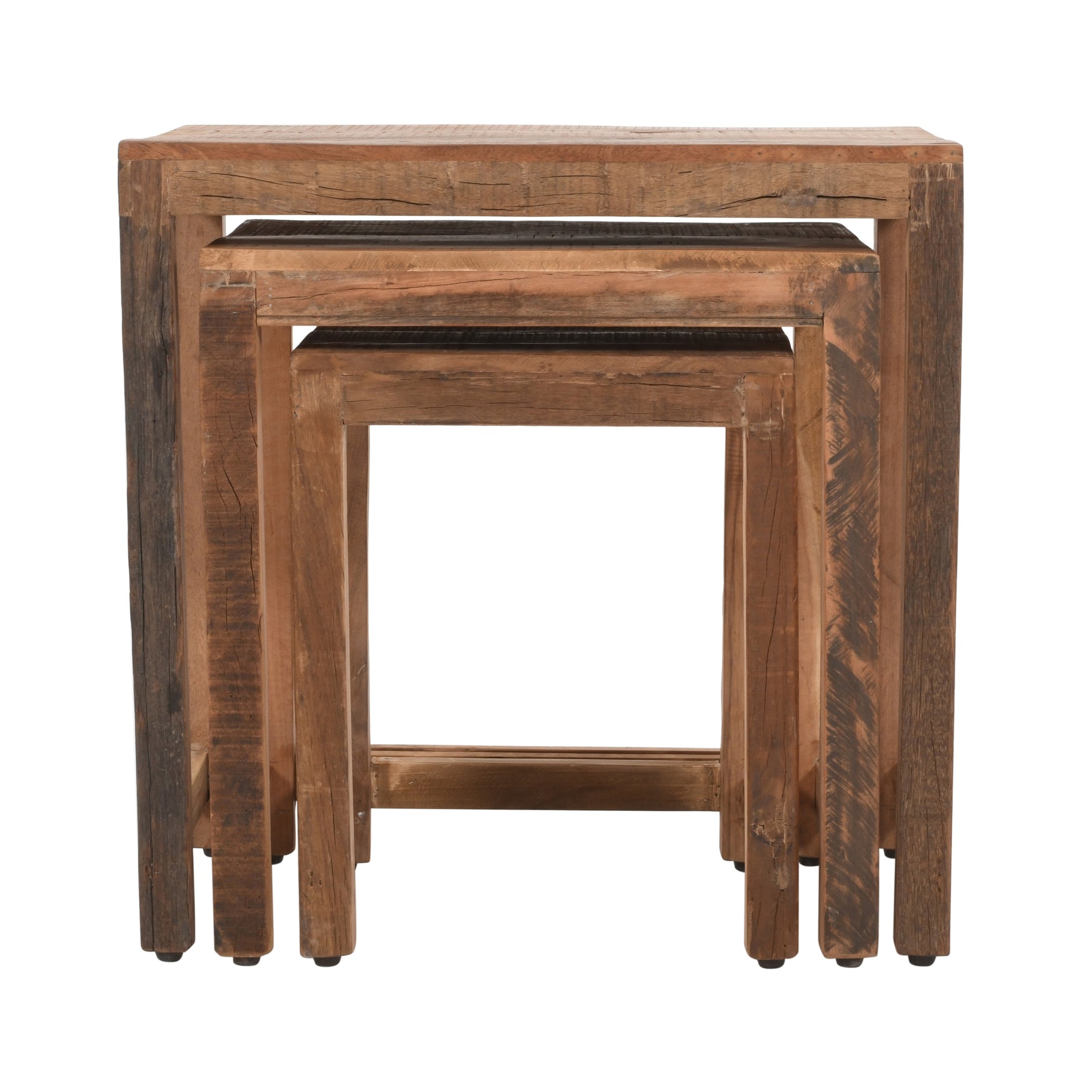 Reclamation Rustic Brown Nesting Tables (Set of 3) - Ornate Home