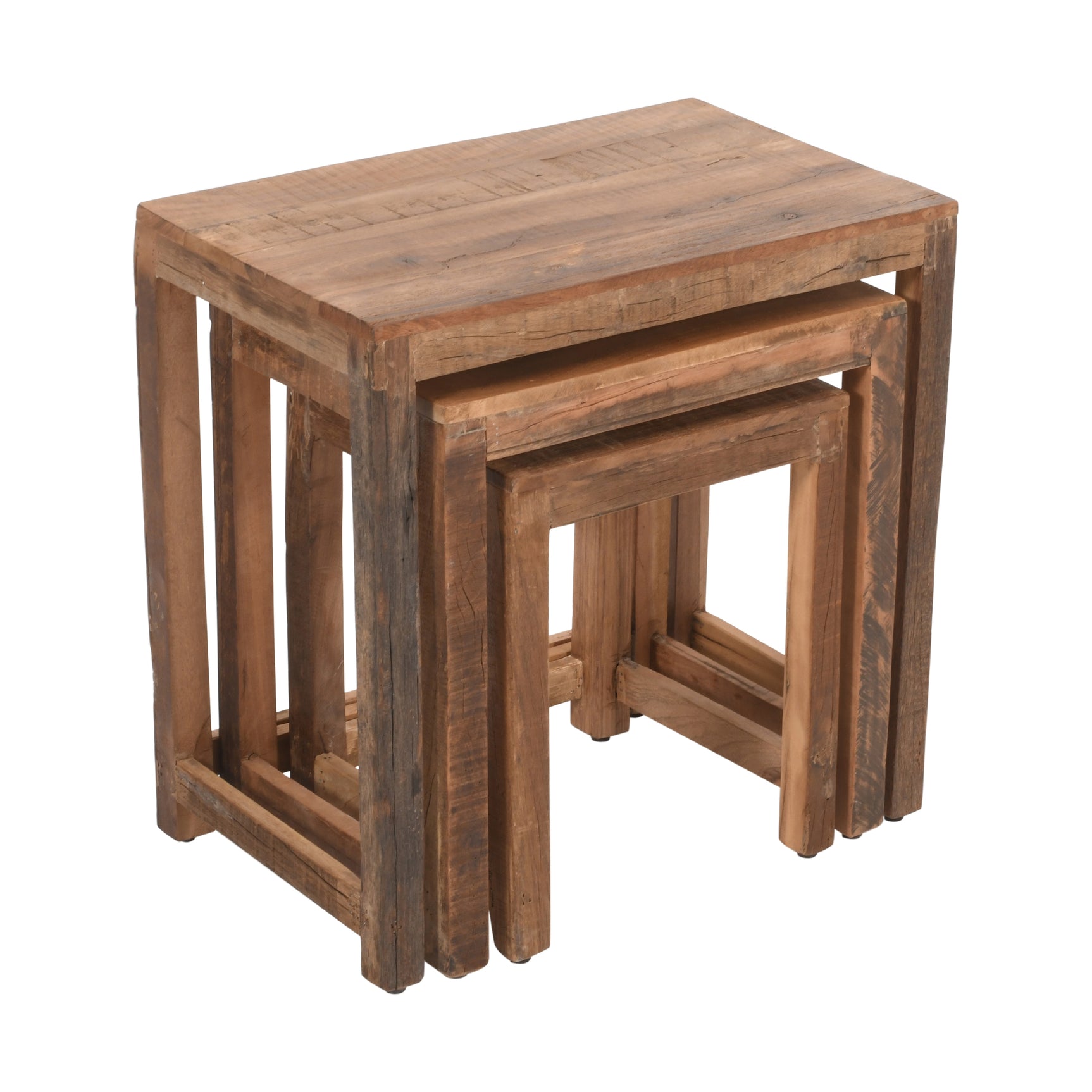 Reclamation Rustic Brown Nesting Tables (Set of 3) - Ornate Home
