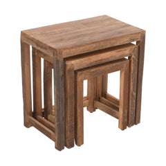 Reclamation Rustic Brown Nesting Tables (Set of 3) - Ornate Home