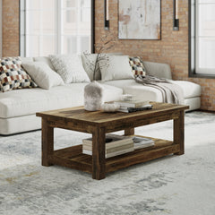 Reclamation Rustic Brown Rectangle Cocktail Table - Ornate Home
