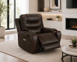 Cedar Brown Fabric Dual Power Reclining Chair