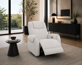 Ogden White Fabric Dual Power Reclining Chair