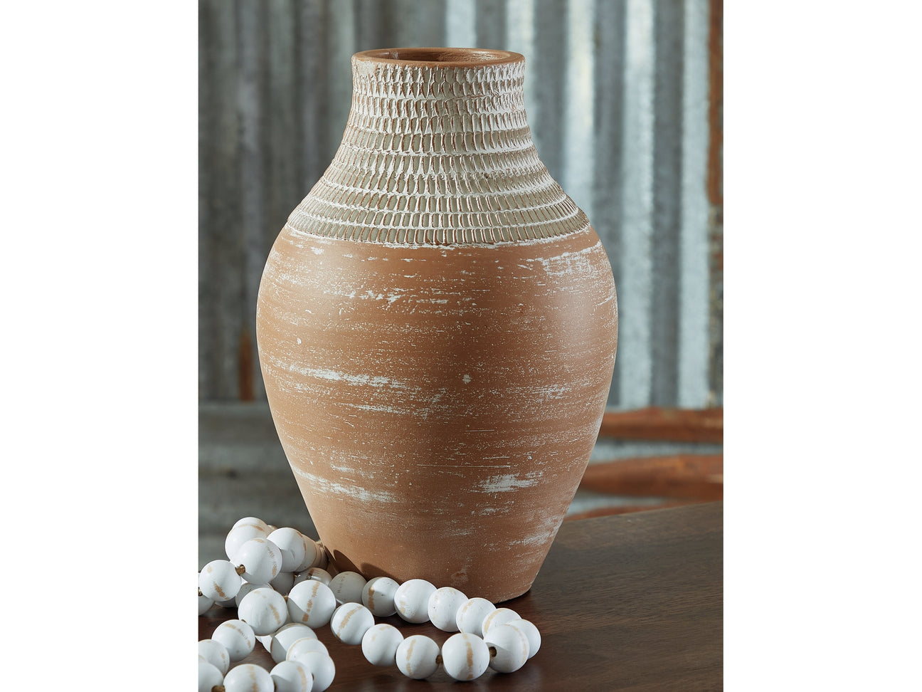 Reclove Distressed White Vase (13.13"H) (Online Special Price) - Ornate Home