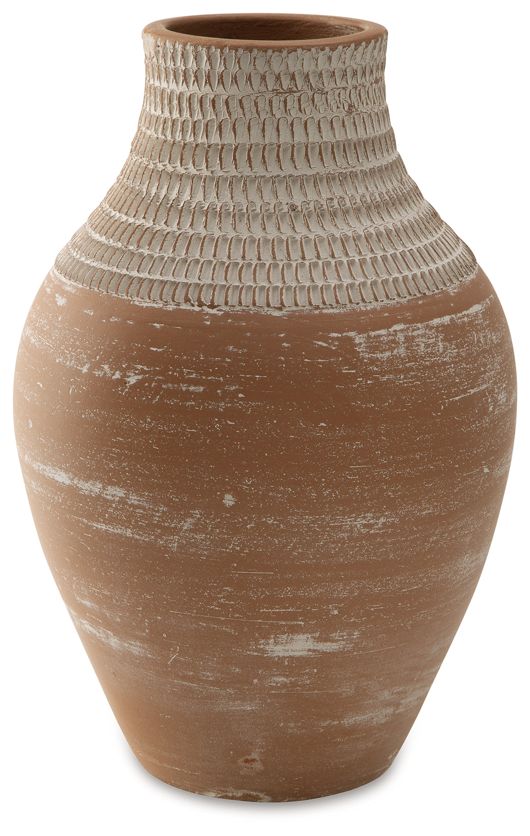 Reclove Distressed White Vase (13.13"H) - Ornate Home