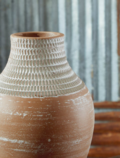 Reclove Distressed White Vase (13.13"H) - Ornate Home