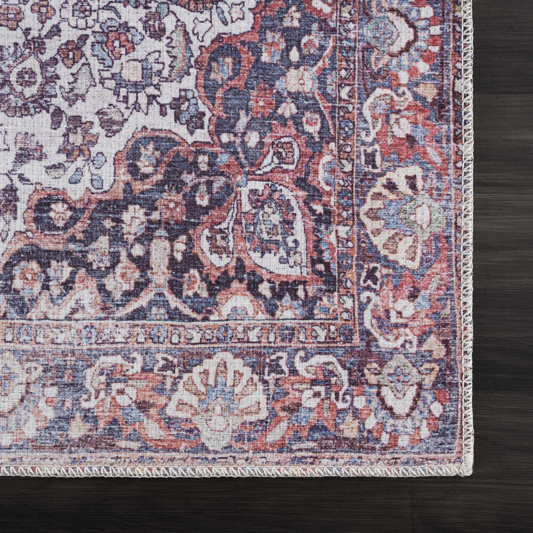 Red Cael Tumble Dry Washable Rug - Clearance - Ornate Home