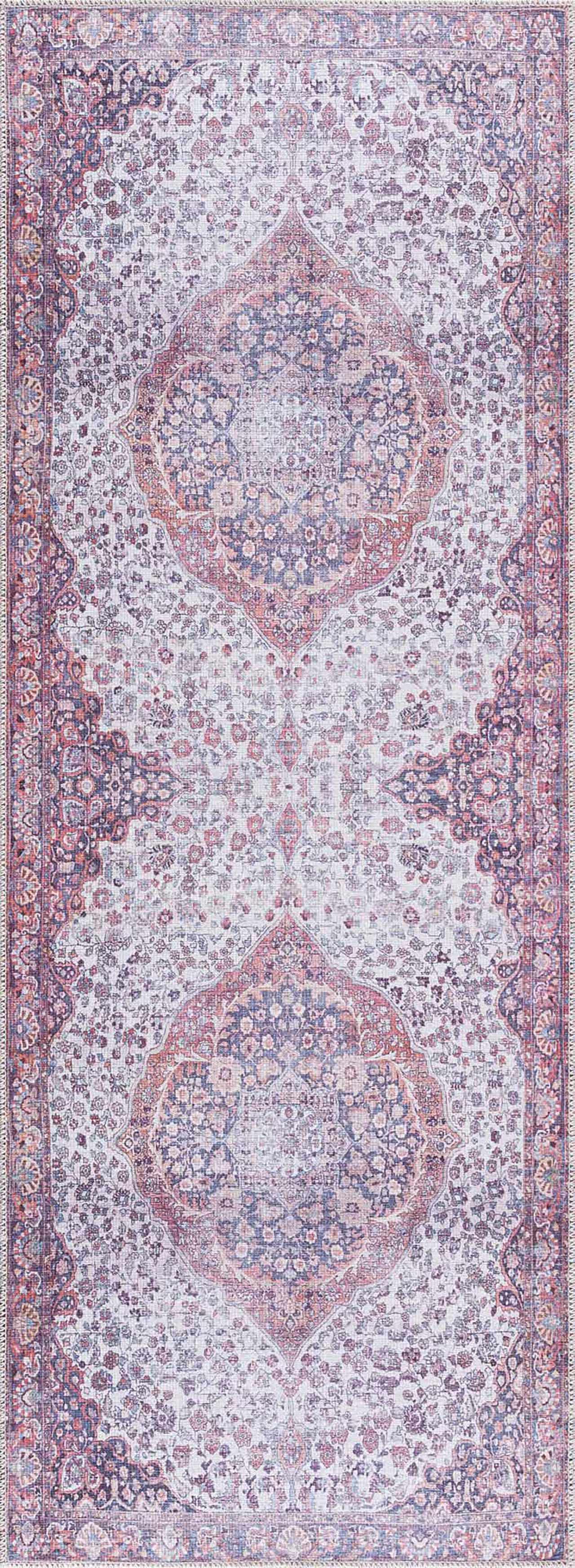 Red Cael Tumble Dry Washable Rug - Clearance - Ornate Home