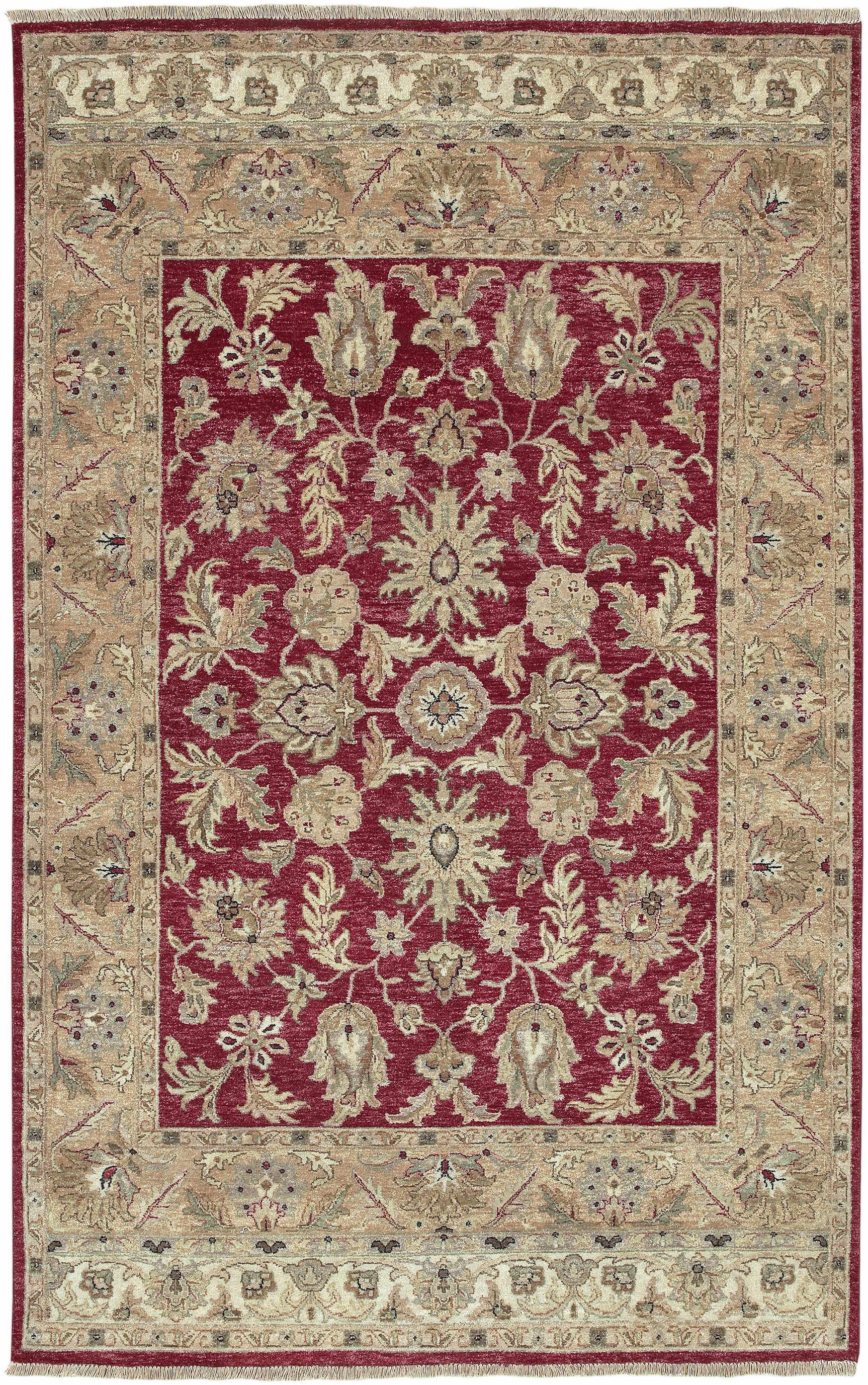 Red&Gold Premium Wool Area Rug - Clearance - Ornate Home