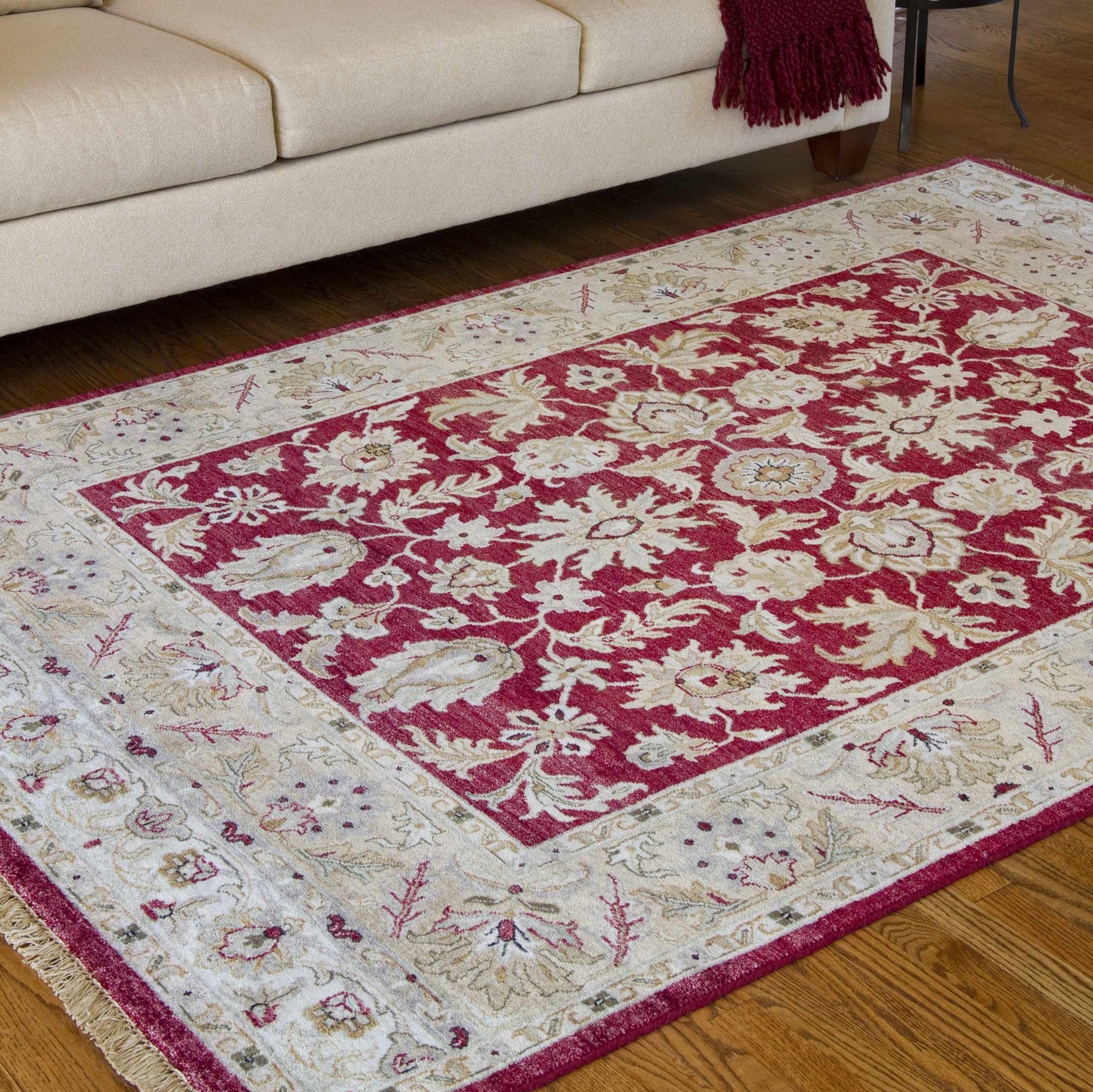 Red&Gold Premium Wool Area Rug - Clearance - Ornate Home