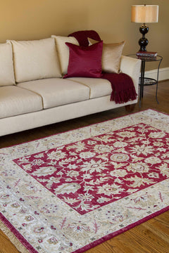 Red&Gold Premium Wool Area Rug - Clearance - Ornate Home