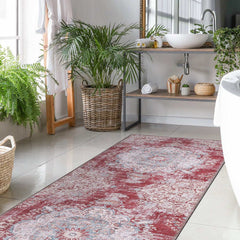 Rain Rust Red Modern Bohemian NonSlip Indoor Area Rugs - Ornate Home