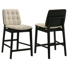 Redbridge Cream/Black Velvet Upholstered Counter Chair (Set of 2) - Ornate Home