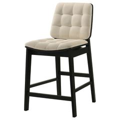 Redbridge Cream/Black Velvet Upholstered Counter Chair (Set of 2) - Ornate Home