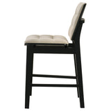 Redbridge Cream/Black Velvet Upholstered Counter Chair (Set of 2) - Ornate Home